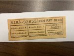  - Buskaartje; Bus ticket. N.Z.H. nr. 92955 een rit 10ct.