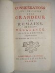 Montesquieu, C.. - Considérations sur les causes de la grandeur des Romains et de leur décadence. Nouvelle édition, a laquelle on a joint un dialogue de Sylla et d'Eucrate. Montesquieu, C.. - Considérations sur les causes de la grandeur des Romains et de leur décadence. Nouvelle édition, a laquelle on a joint un dialogue de Sylla et d'Eucrate.