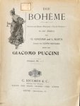 Puccini, Giacomo: - [Libretto] Die Bohème. Szenen aus Henry Murgers "Vie de Bohème" in vier Bildern von G. Giacosa und L. Illica. Der deutsche Text von Ludwig Hartmann