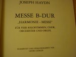 Haydn; Franz Joseph (1732-1809) - Messe B-Dur; (Harmonie Messe); für vierstimmigen Chor, Soli, Orchester und Orgel; Klavierauszug (George Gohler)
