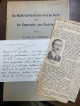 WENSINCK, A,J,, - De Nederlandsch-Hervormde Kerk en de Gemeente van Christus.Gedachten naar aanleiding van de Reorganisatiebeweging.