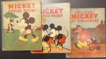 DISNEY, Walt - Mickey contre Ratino. & Mickey et l'Étoile Magique. & Mickey et Chalumeau. Albums Mickey No. 3, 12 & 19.