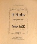 Lack, Théodore: - 12 études spéciales pour la main gauche. Op: 75