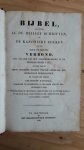 BIJBEL SV - BIJBEL bevattende al de Heilige Schriften of de Kanonieke boeken van het Oude en Nieuwe Verbond, met 30 op staal gegraveerde platen, benevens eene kaart van Palestina. + De Apokrijfe boeken 1618/1619