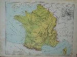antique map. kaart. - Frankrijk (France)