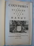  - Coustumes et Usances de la ville de Hanut.