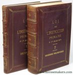 (Collectif)) - Loi sur l 'instruction primaire du 1er juillet 1879. Documents (first vol.), Discussions parlementaires (second vol.).