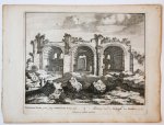 Unknown engraver, Pieter Schenk (1660-1713) - [Antique print, etching/ets, Rome] TEMPLUM PACIS... Views of Rome [Set title] (Gezicht op Rome: Ruinen van de tempel des Vredes), published 1705.