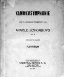 Schönberg, Arnold: - [Op. 9] Kammersymphonie für 15 Solo-Instrumente. Op. 9. Verbesserte Ausgabe