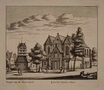 Rademaker, Abraham - Gesigt van de Niewe Kerk Dordrecht. Originele kopergravure.
