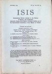 George Sarton - ISIS  International Review devoted to the History of Science and Civilization Quaterly Organ of the History of Science Society  N° 39, Vol XII (3)  December 1929