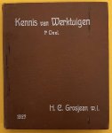 GROSJEAN, H.C. - Cursus in Kennis van Werktuigen, 1e deel, de stoomketel en de stoomleiding.