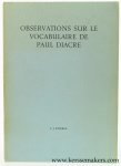 Engels, L. J. - Observations sur le vocabulaire de Paul Diacre.