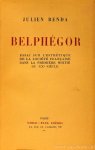 BENDA, J. - Belphégor. Essai sur l'esthétique de la société française dans la première moitié du xxe siècle.