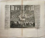 Anonymous under the supervision of Bernard Picart (1673-1733) - Antique print, etching, Dordrecht | 'Afbeelding van het vermaarde Synode van Dordrecht in het jaar 1618. en 1619.'; Synod of Dort, 1618-1619, published 1730, 1 p.