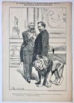 Braakensiek, Johan (1858-1940) - [Original lithograph/lithografie by Johan Braakensiek] De Fransche Minister van Buitenlandsche Zaken door de Nederlandsche Regeering gedecoreerd, 15 Mei 1898, 1 pp.