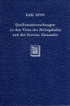 Höhn, Karl. - Quellenuntersuchungen zu den Viten des Heliogabalus und des Severus Alexander im Corpus der Scriptores historiae Augustae.