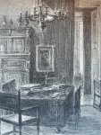 Hasselt, Bertha van (1878-1932) - Print of interior of studyroom (interieur studeerkamer).