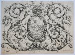 Paul Androuet Ducerceau (1623-1710) - [Antique ornament print, etching] Poilly, Duceurceau, Ornament print with Hercules and Hydra, published 17th century, 1 p.