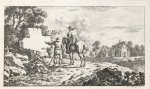 Klein, Johann Adam (1792-1875) - Etcing/ets: Landscape with men pointing at a stone (title page?) (Landschap met mannen).