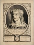 Cornelis Visscher (II) (1628/29-1658), after Jan van Eyck (1390-1441) - [Antique portrait print 1650] Portrait of Jacoba van Beieren, published 1650, 1 p.