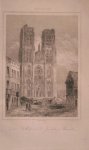 antique print (prent) - Eglise St. Michel et St. Gudules a Bruxelles. (Brussel, Sint-Michiel en Sint-Goedele).