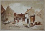 Gijsbertus Johannes Verspuy (1823-1862) - [Modern drawing, Moderne tekening] Oudewater Straatje, 1851.