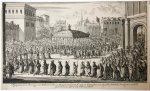Luyken, Jan (1649-1712) - [Original etching/ets] 'Ligtigheden tot de Krooning van Willem de derde, en Maria de tweede'; Coronation procession William III and Mary II, 1689.