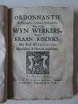  - Nieuwe Ordonnantie Gemaakt ende gearresteert by Borgemeesteren, Schepenen en Raden der Stad Middelburg; Wegens het ordinaire Kraanregt, Van alle Kraan Goederen; Item van Kraan Sleden en Kraan Kinders.