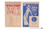 Willemetz, A. et F. Sollar, Briquet et Saint-Granier, Lucien Boyer, André Barde. (Roger de Valério, illustr.) - 4 partititions musicales (frivolités). Pt. format: 1) Willemetz & Sollar. Les petits païens Phi-Phi. Operette légère, musique de H. Christiné. - 2) Briquet et Saint-Granier. Billets doux. Le nouveau succès sensationnel créé par Nina Myral ...