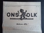 Pamflet - Welcome Ally!, Extra uitgave voor Rotterdam en Omstreken van Ons Volk