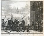 Simon Fokke (1712-1784) - [Antique print, etching] 's Lands Advokaat, Joan van Oldenbarneveld, op 't Hofschavot in den Haage'; Van Oldenbarneveld on the scaffold, 1619, published ca. 1759