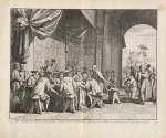 Anonymous - [Antique print, etching] 'De Spaansche Bloedraadt, gelyck dezelve door den wreeden Hertog van Alba is aangestelt, in den jaare 1567'; Council of Troubles, 1567, published 1700-1750.