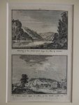 Daff. - Gezigt op het Dorp Daff langs de Maas by Namen/ 't Huis Daff langs de Maas op het Dorp ziende 1740.
