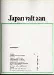 Hoek, K.A. van den .. Dick van Koten & Aad Rijpsma .. met heel veel zwart - wit  &  kleuren Illustraties - Japan valt aan .. uit de serie van .. De Tweede Wereldoorlog .. Eilandje springen in de Grote Oceaan