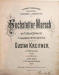 Kreitner, Gustav: - Hochstetter-Marsch zum 25jährigenJubilëum der k.k. geographischen Gesellschaft in Wien. Op. 27 [für Klavier]