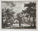Vinne, Jan Vincentsz. van der (1663-1721) - [Antique etching] 't Droncken Huijsije t'enden 't bos [set: 'Gesiten buyten Haarlem'], ca 1650-1700.