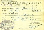  - Winkel legitimatiekaart Batavia 1948
