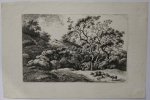 KOBELL, FERDINAND, - Shepherd with sheep in a dune landscape