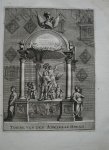 antique print (prent) - Tombe van den Admiraal Obdam.