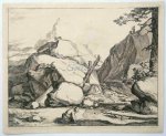 BLOEMAERT, FREDERIK, - Rocky landscape with woman drinking from a stream
