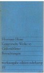 Hesse, Herman - Gesammelte Werke 10 - Gedenkblätter - Betrachtungen