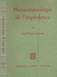 Leyvraz, Jean-Pierre - Phénoménologie de l'Expérience