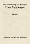 Jan de Vos e.a. - Tot herinnering aan Schepen Frans Van Kuyck