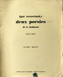 Strawinsky, Igor: - Deux poésies de K. Balmont. chant et piano... voix aigue Strawinsky, Igor: - Deux poésies de K. Balmont. chant et piano... voix aigue