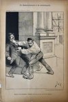 Braakensiek, Johan (1858-1940) - [Original lithograph/lithografie by Johan Braakensiek] De dynamietmannen en de arbeiderspartij, 8 Mei 1892, 1 pp.
