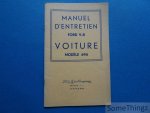 N/A. - Ford Motor Company Belgium - Manuel d'entretien. Ford V-8. Voiture modèle 69A.