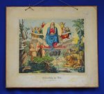 n.n. ( Heinnemann lithograph ) - (SCHOOLPLAAT - SCHOOL POSTER / MAP - LEHRTAFEL) Erschaffung der Welt ( De Schepping, Het paradijs )