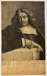 Abraham Lutma (1624-1669) after Jan Lievens (1607-1674) - [Antique print, engraving] Portrait print of architect Iacobus A Campen ( Portretprent van architect Jacob van Campen), published in 1661.