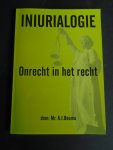 Bouma, Mr. A.J. - Iniurialogie.  Onrecht in het recht. ( proefschrift ) Gesigneerd ) Met opdracht en losse brief.